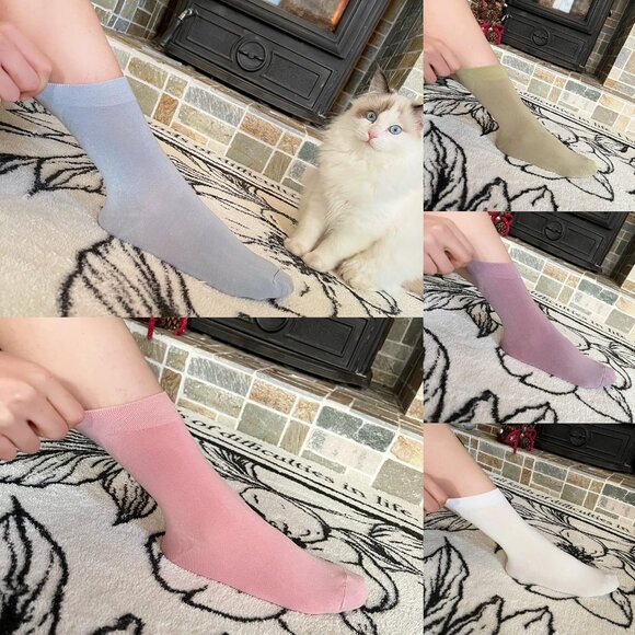 Women Assorted Crew Thin Ankle Height Lightweight Anti Odor Soft Ankle Socks - Picture 4 of 6